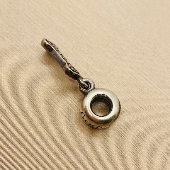 EUC Pandora 791263CZ Sterling Silver I Love My Dog Animal Dangle Charm w/ CZs - Picture 9 of 12